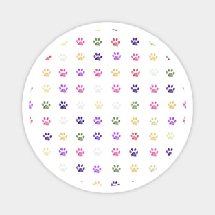 Colorful doodle paw prints Magnet